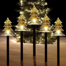 Christmas Solar Stake Lights, Set of 5 Waterproof Landscape Christmas Lights, Pa - £33.55 GBP