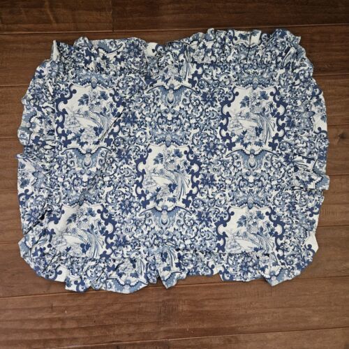 RALPH LAUREN Tamarind Porcelain Blue Ruffled Flounced  Pillow Shams & Cases - $98.99