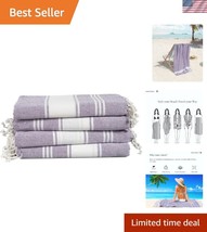 Soft Cotton Polyester Blend Beach Towels 4 Pack - Versatile Summer Essen... - $709.91 MXN