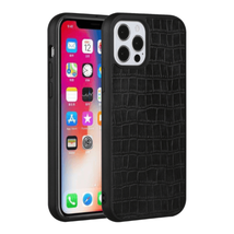 Hard PU Leather Croc Design Hybrid Case Cover Black For iPhone 14 PRO MAX - £6.05 GBP