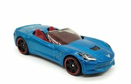 Hot Wheels &#39;14 Corvette Stingray Convertible Metal-flake Blue 2017 Toy Car - £6.96 GBP