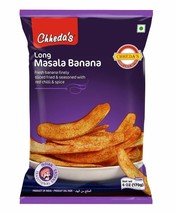 Chheda&#39;s Masala Banana Chips Crispy Long Banana Wafer 170 grams Laal Kel... - £7.57 GBP