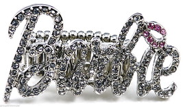 Ring New Iced Out Crystal Rhinestones Stretch Band High Fashion Barbie Style - £15.68 GBP
