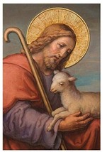 Jesus with lamb, blank note card, New, #AB-303-R2 - $1.49