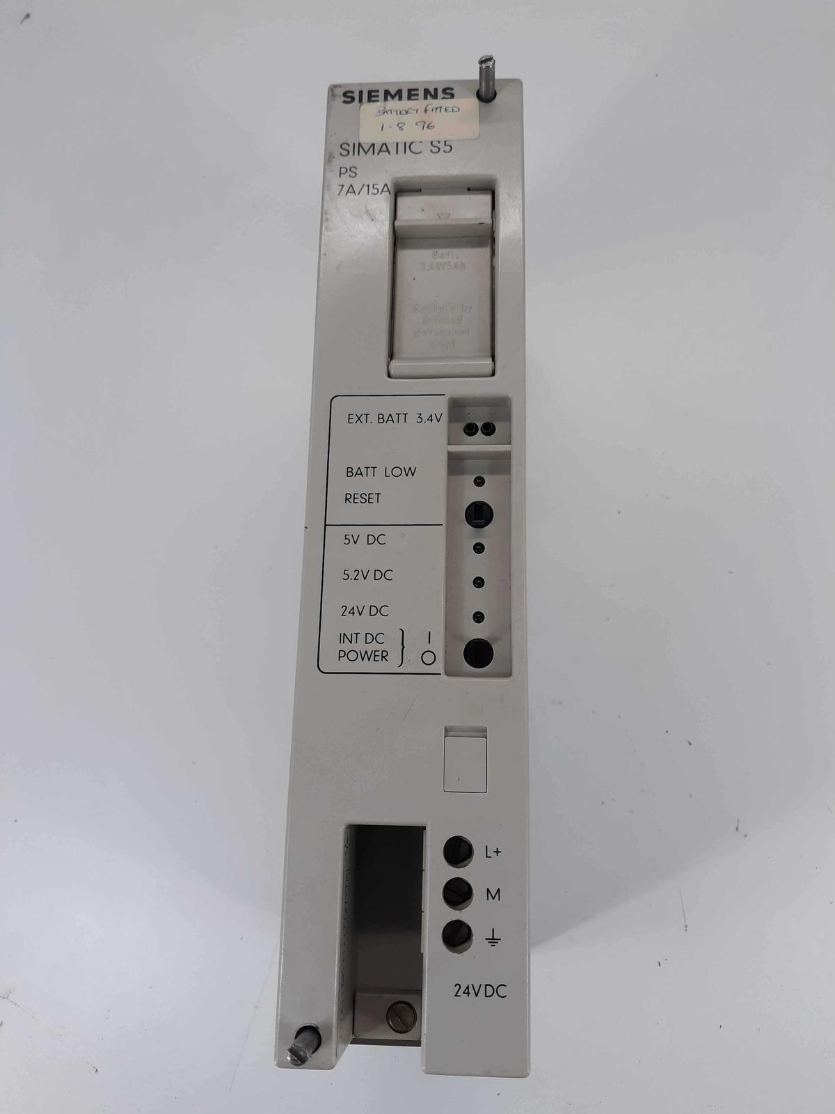 Siemens E24G5/15WRGD Simatics S5 PS 7A/15A Power Supply  - $151.00
