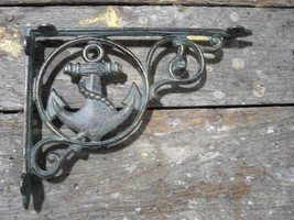 9&quot; Anchor Shelf Bracket Verdigris Antique Bronze Cast Iron Shelf Bracket... - $24.74