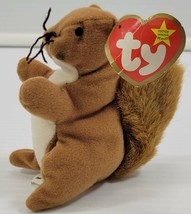 MM) 1993 TY Teenie Beanie Babies Nuts The Squirrel Stuffed Toy - $5.93
