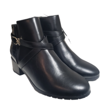 Karen Scott Women Franccess Black Faux Leather Croc Print Ankle Booties Sz 8.5 9 - £36.11 GBP
