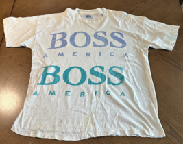 Vintage 90s Boss America T Shirt Men XL Purple Teal Hip Hop *READ* - $426.70 MXN