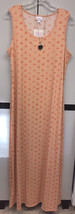 NWT 2.0 Lularoe XL Peach &amp; Orange Print Knit Dani Long Column Maxi Dress - $37.61