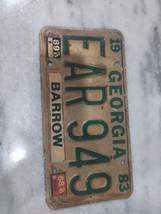 Vintage 1983 Georgia Barrow County License Plate EAR 949 Expired - £10.89 GBP