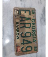 Vintage 1983 Georgia Barrow County License Plate EAR 949 Expired - £10.89 GBP