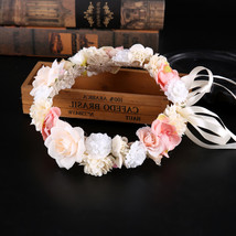 Style Flower Headbands for Women Girls Floral Garland Wreath Tiaras Wedding Crow - £12.50 GBP