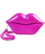 Corded Lips Telephones Landline Rose Pink Home Telephones Sexy Mouth Sha... - $46.02 CAD