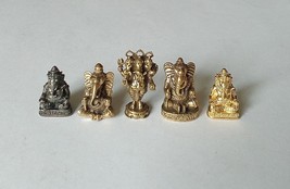 5 x LORD GANESHA THAI Hindu Amulet Mini Statues Success Power Magic Wealth Talis - £13.58 GBP