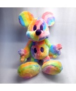 RARE Disney Parks Rainbow Pastel Tie Dye Mickey Mouse Plush Pride stripe... - $665.24 MXN