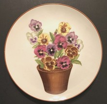 SHEFFORD JAPAN Pansy Bouquet Garden Club Series White Ceramic Salad Plate 8&quot; - £8.68 GBP