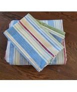 1 King Fitted Sheet  stripe colorful   Westpoint Stevens &amp; 2 King Pillow... - €32,68 EUR