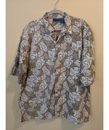 OP Ocean Pacific Shirt Mens Size XXL Short Sleeve Green Floral Hawaiian ... - £19.40 GBP