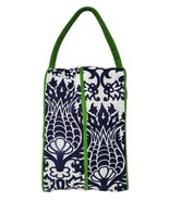 Ame &amp; Lulu Shoe Bag Cosmetics Travel Tote Navy Green White Floral Canvas... - $32.59 CAD
