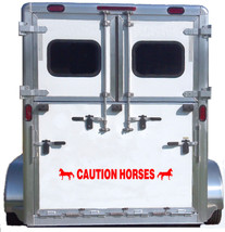 Caution Horses Reflective Decal Sticker Saddlebred Gaited Horse Truck Trailer R - £22.18 GBP