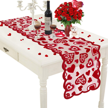 Valentines Day Decor Table Runner - 13 X 72 Inch Red Lace Table Runner f... - $14.77