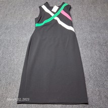 NWT Calvin Klein Dress Women Size 6 Black Sleeveless Zip Back With Stripes - $35.23