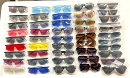 WHOLESALE LOT 47 VARIETY MIX OF SEMI RIMLESS OVERSIZED LUXURY SUNGLASSES - $47.45