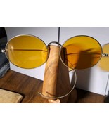 Vintage WILLSON Round Wire Rim Sunglasses Tinted Yellow / Orange Lens st... - £37.08 GBP