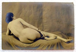 Originale donna nuda modello voluttuoso c1910-20s vecchia cartolina postale RPPC - £36.27 GBP