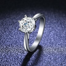 Real 0.5ct 1ct Certified Moissanite Ring Engagement Wedding Rings for Women 925  - £43.94 GBP