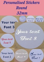 Personalised Stickers labels foil print different font color name Round ... - £1.27 GBP+