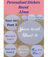 Personalised Stickers labels foil print different font color name Round 32mm - $1.63 - $3.66