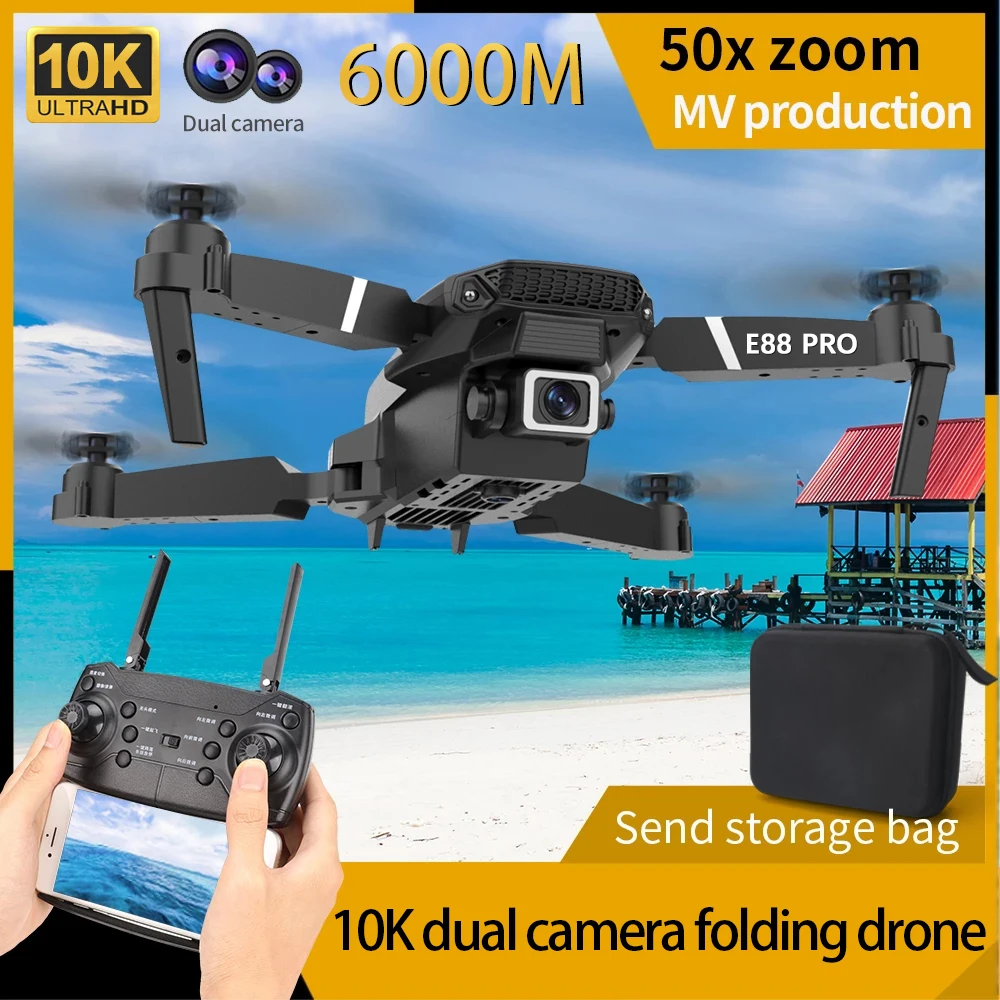 New E88 PRO Drone Professional 4K Wide Angle HD Camera Height Fixed Remote - $37.84+