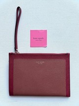 Kate Spade Pebbled Leather Small Margaux Zip Wristlet Cherrywood - £70.37 GBP