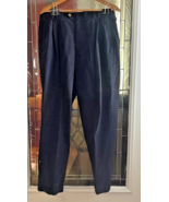 E.Magrath Distinctive Sportswear Golf Pants Navy Blue 35x32 Pleats &amp; Cuffs - $12.82