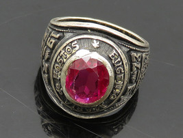 REED &amp; CO. 925 Silver - Vintage Pink Topaz 1973 Class Ring Sz 6 - RG19790 - £46.50 GBP