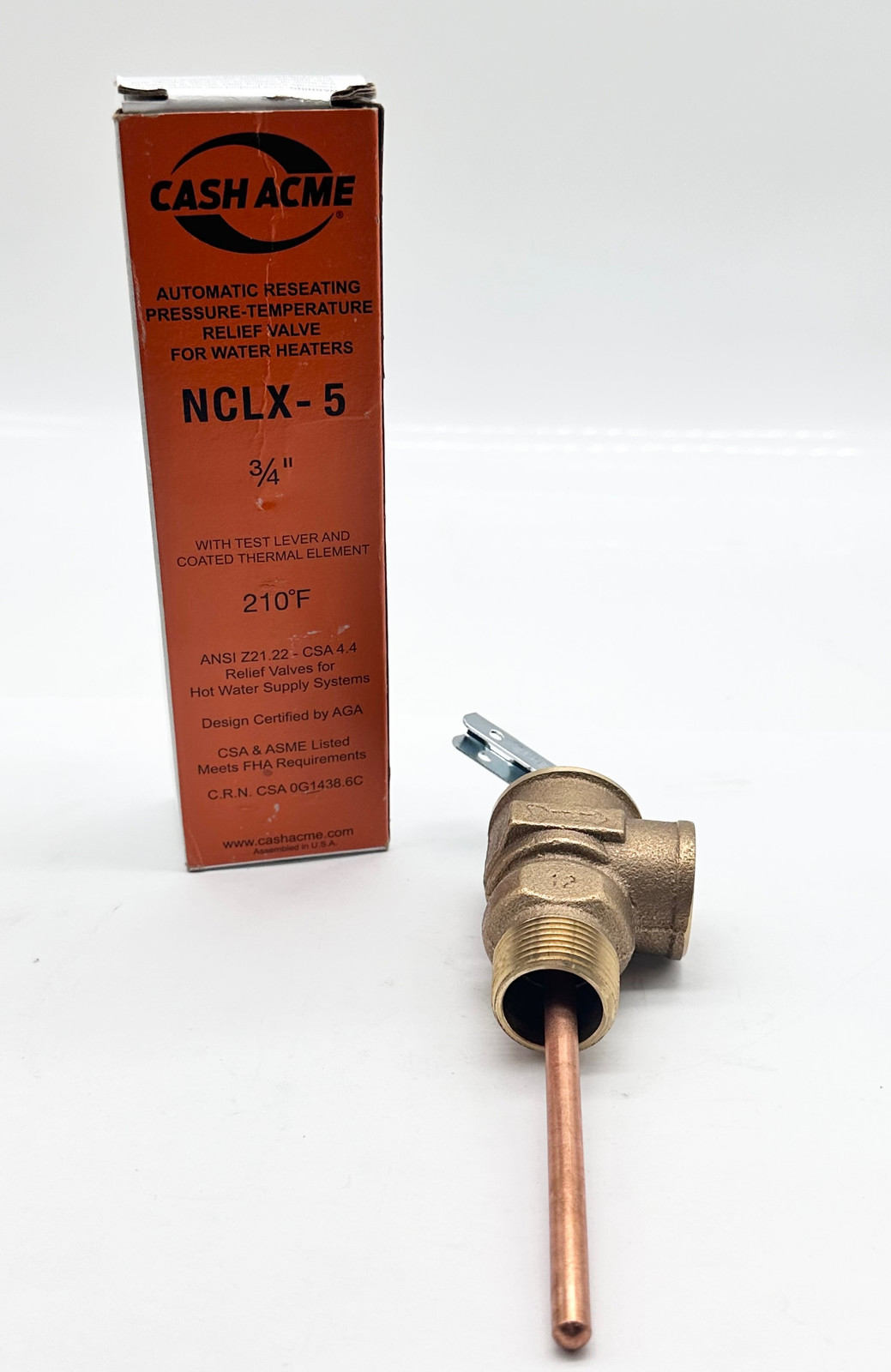 Cash Acme NCLX-5 Pressure/Temperature Relief Valve  - $14.20