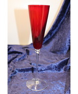 Home Essentials Regal Bloom Ruby Red 4 Champagne  Flutes - $48.99