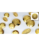 Set of Die Cast Metal Blazer Buttons G005NR Gold Colour Set 3L/7S ø23mm,... - £14.08 GBP
