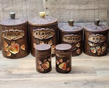 Vintage Treasure Craft 10-Piece Canister Set Apples &amp; Pears - READ DESCR... - £95.68 GBP