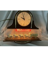 Vintage Budweiser Lighted Wall Clock Anheuser Busch Clydesdale Team Test... - $166.25