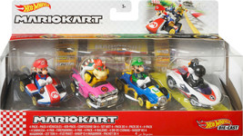 NEW Mattel GLN53 Hot Wheels Die-Cast Mario Kart 4-Pack mariokart diecast luigi - £29.60 GBP