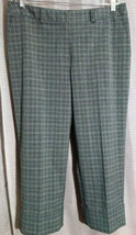 Apostrophe Stretch Plaid Slacks Pants Gray Cuffs Poly/Rayon/Spandex Size 12 - £9.72 GBP