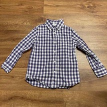 Crewcuts Boys Purple White Check Long Sleeve Button Up Shirt Size 4-5 XS... - $23.76