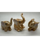 Vintage 1950s Peach Luster Ware Hand Painted Lucky 3 Baby Elephant Set F... - €21,63 EUR