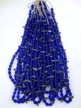 Old Beads Ancient Blue Color Roman Glass Jewelry Necklace Antiquity - £50.82 GBP