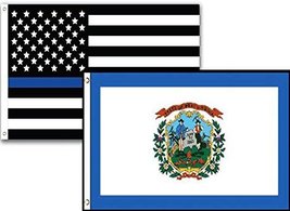 12x18 USA Police Blue West Virginia State 2 Pack Flag Wholesale Combo 12&quot;x18&quot; Do - £6.21 GBP