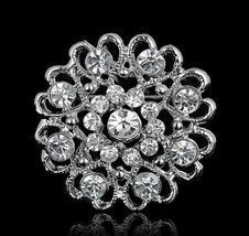 Christmas New Year Stunning Diamonte Silver Plated Brooch Pin Broach Gif... - £10.51 GBP
