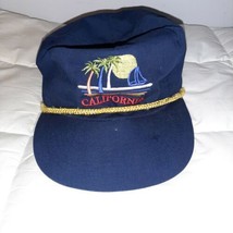 Vtg 80s 90s CALIFORNIA Sailing Sunset Embroidered SnapBack Rope Trucker Hat Cap - £15.63 GBP